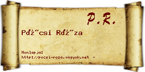 Pócsi Róza névjegykártya